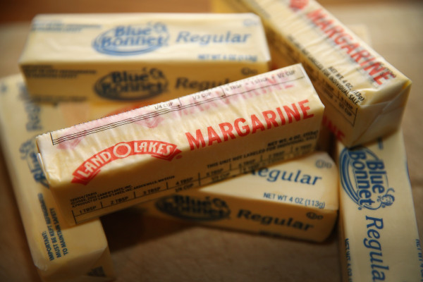 CHICAGO, IL - NOVEMBER 07: Stick margarine and other food items which contain trans fat are shown on November 7, 2013 in Chicago, Illinois. The U.S. Food and Drug Administration today proposed a rule change that would eliminate trans fat from all processed foods.  (Photo Illustration by Scott Olson/Getty Images)