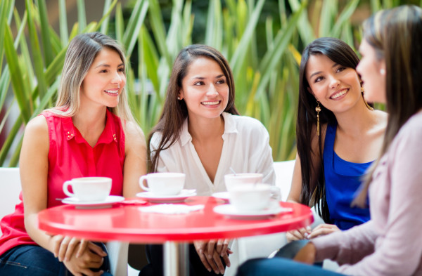 Women talking over coffee