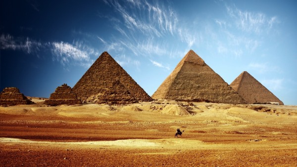 World___Egypt_A_lone_camel_on_a_background_of_the_pyramids_099603_